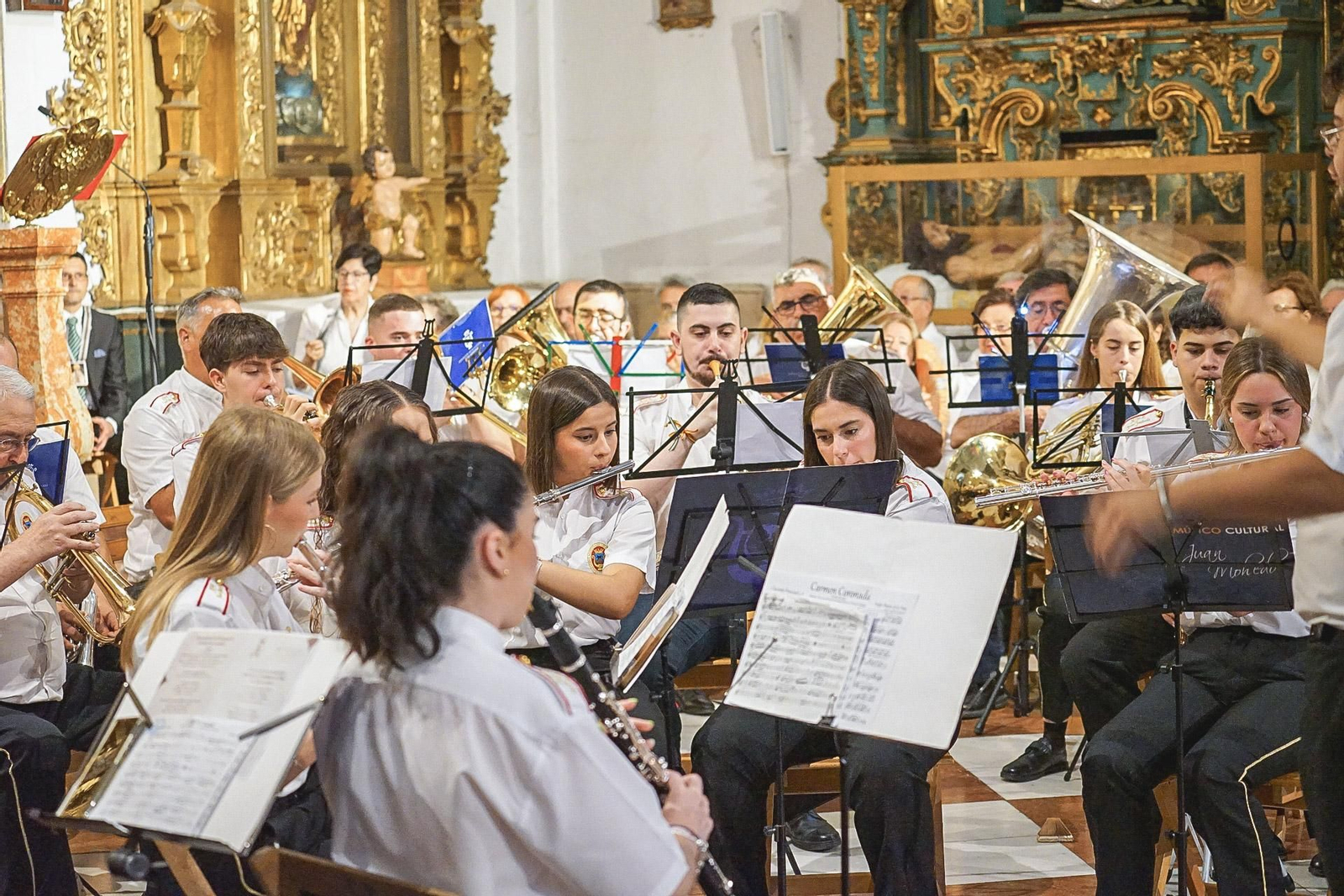 La Banda de Música de la Asociación Músico-Cultural Juan Mohedo, en la presentación del himno.