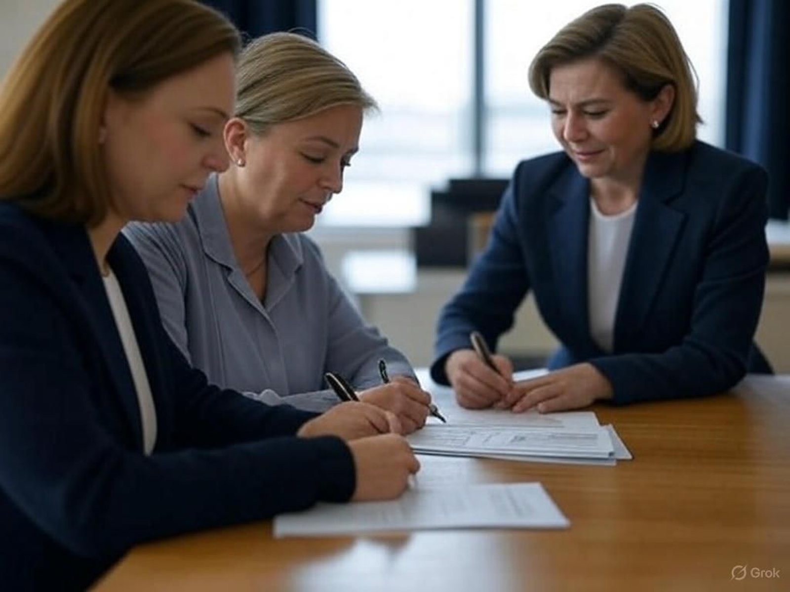 Una familia firma un protocolo familiar para marcar normativas internas de la empresa.