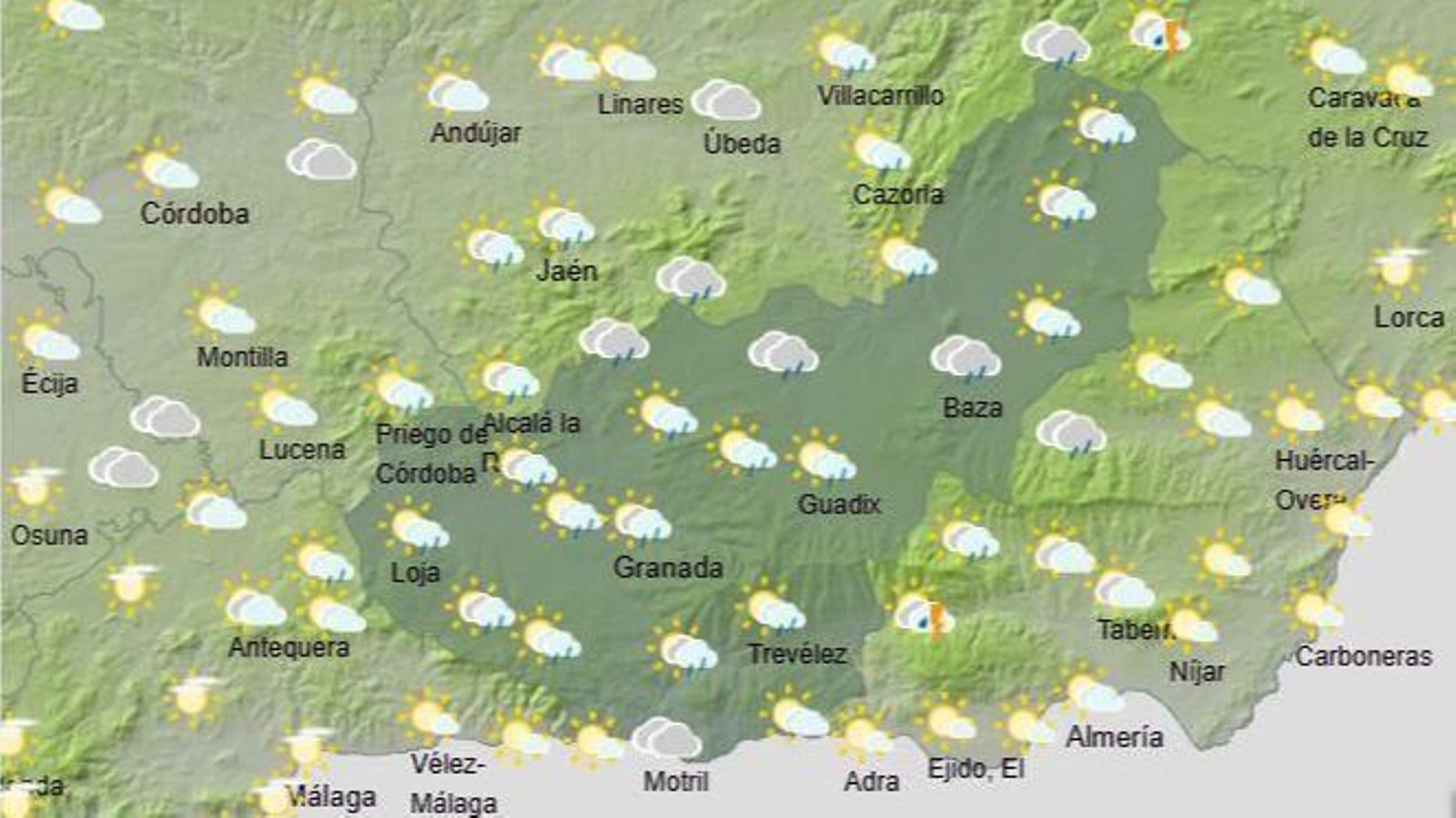 El Tiempo en Granada el 16 de junio de 2025